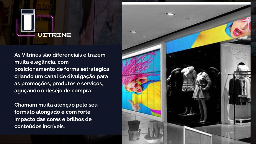 Vitrine em painel de LED Inled