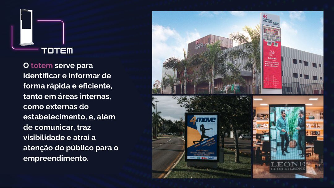 Totem em painel de LED Inled